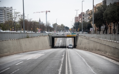 La Gran Via, durant el confinament/ Roger Benet